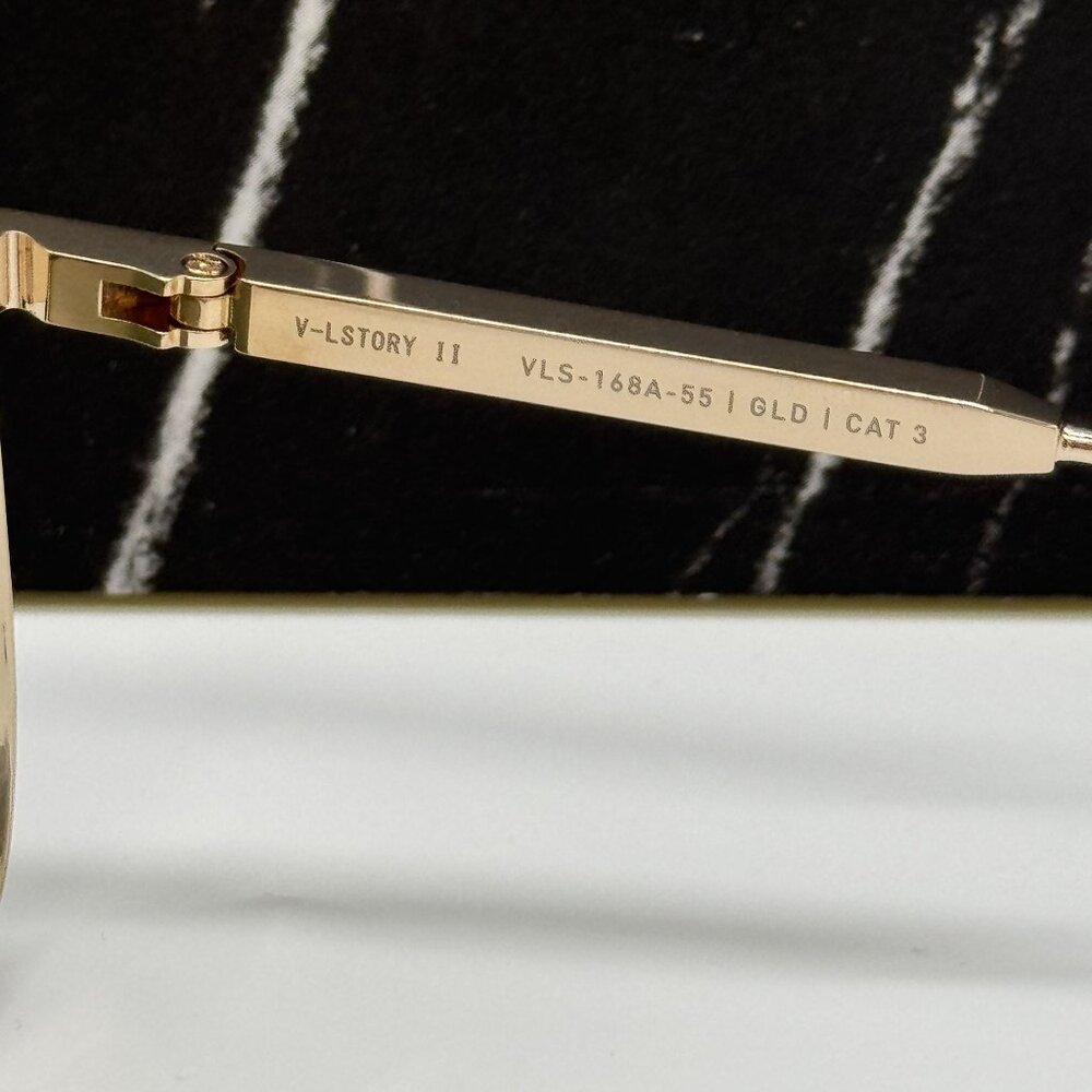 NEW VALENTINO VLS-168A GOLD GREEN UNISEX SUNGLASSES - Picture 9 of 10